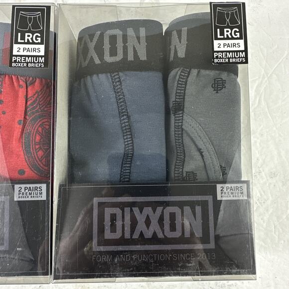 NIB Dixxon Flannel Company Men’s Large Premium Boxer Briefs Assorted 4 Pairs - Picture 3 of 4